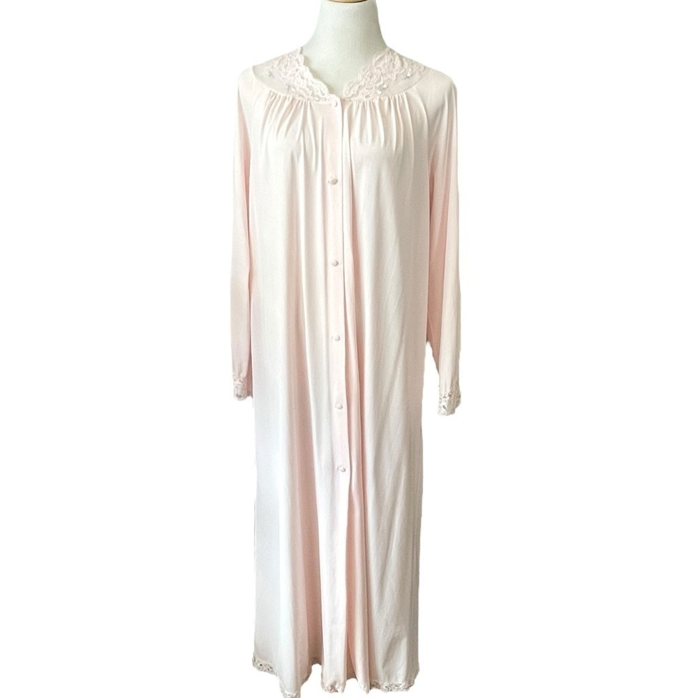 Vintage Shadowline Pale Pink Lightweight Robe Duster Size Medium